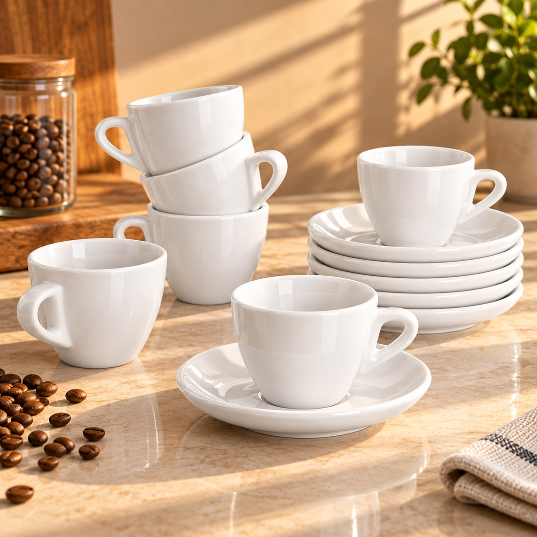 Sweese Espresso Cups with Saucers