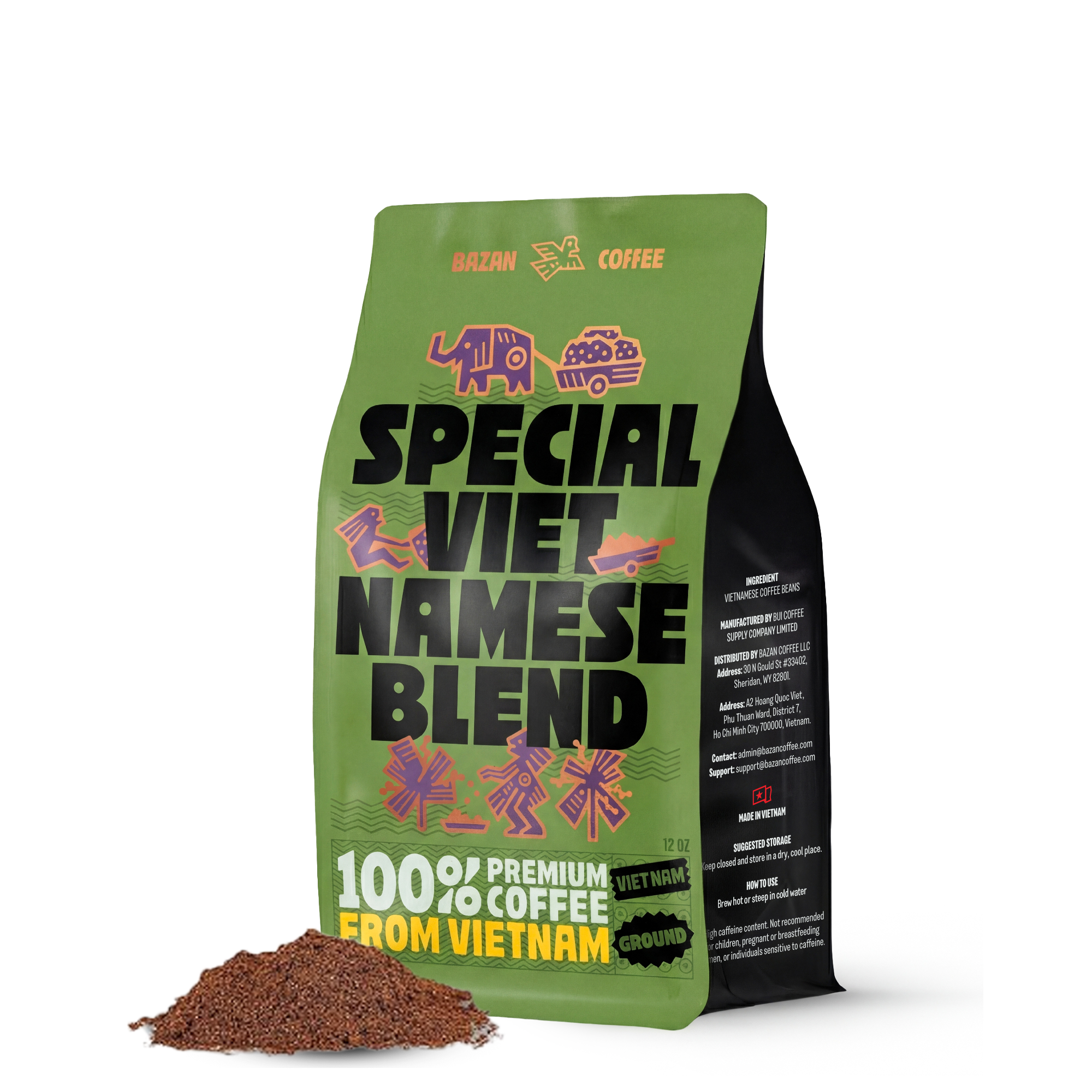 Special Vietnamese Blend, Strong & Smooth, Fruity & Floral Aroma, Ground