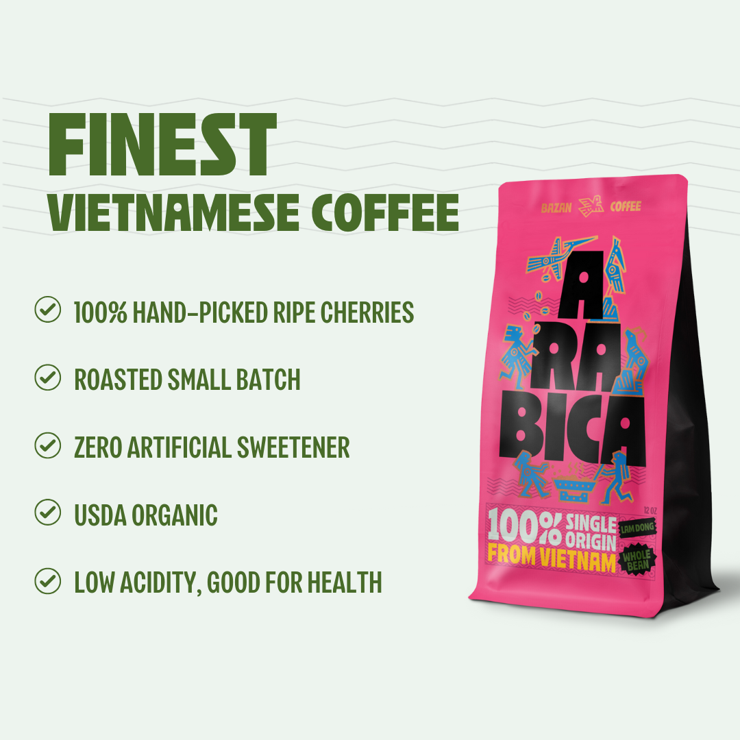 Specialty Arabica Cau Dat, Vietnam, Whole bean, Bell Pepper & Caramel flavor