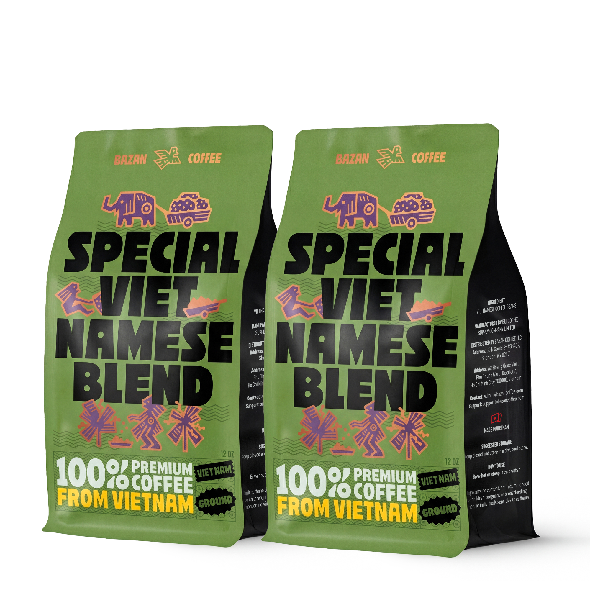 Special Vietnamese Blend, Strong & Smooth, Fruity & Floral Aroma, Ground