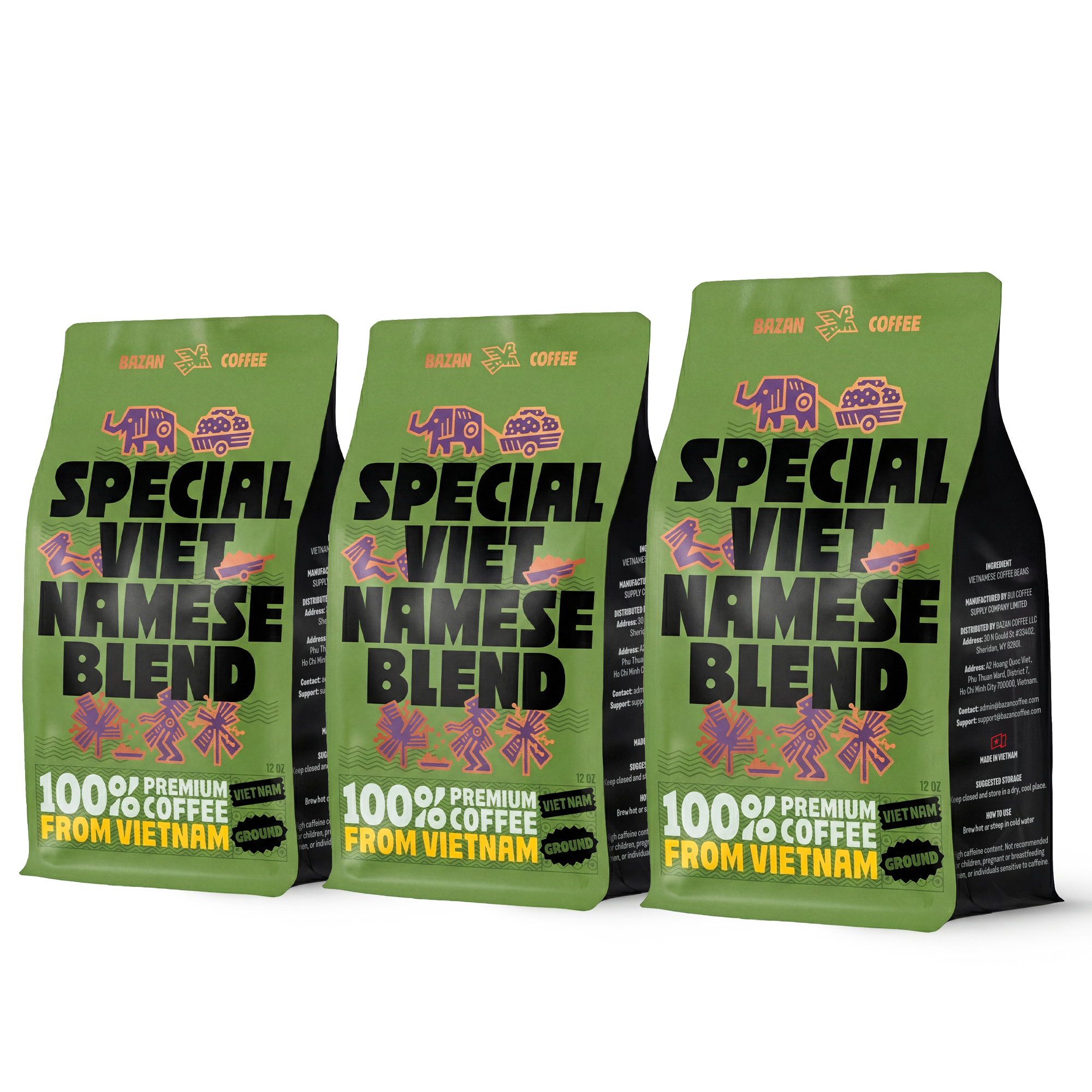 Special Vietnamese Blend, Strong & Smooth, Fruity & Floral Aroma, Ground