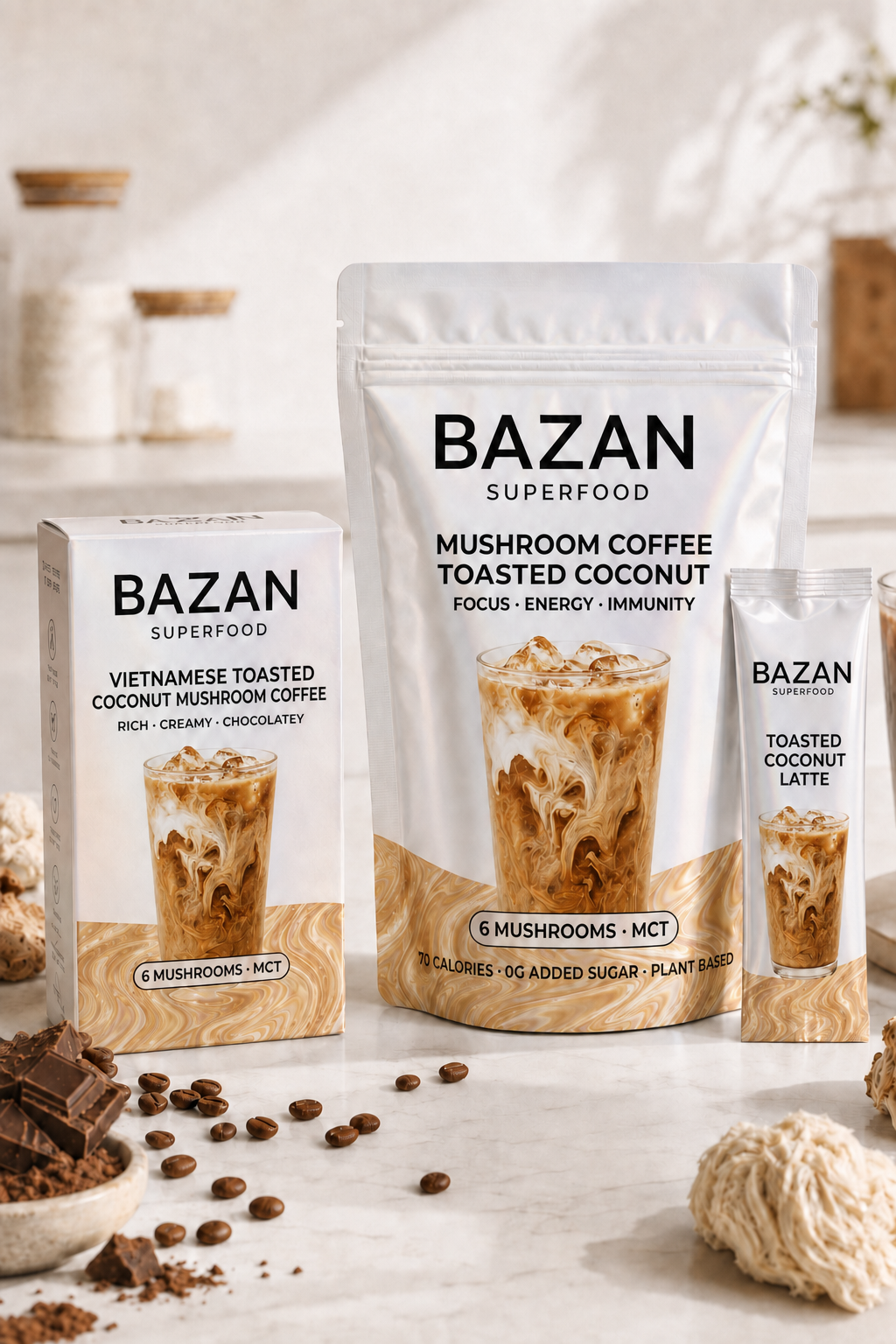 Bazan Mushroom Coffee Toasted Coconut