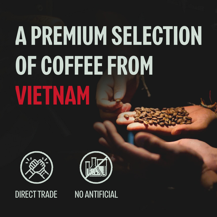 Too Strong, Premium Vietnamese Robusta Whole Bean Coffee, Dark Roast, High Caffeine, Bold Espresso Flavor, Low Acidity, Perfect with Milk, 12oz Bag