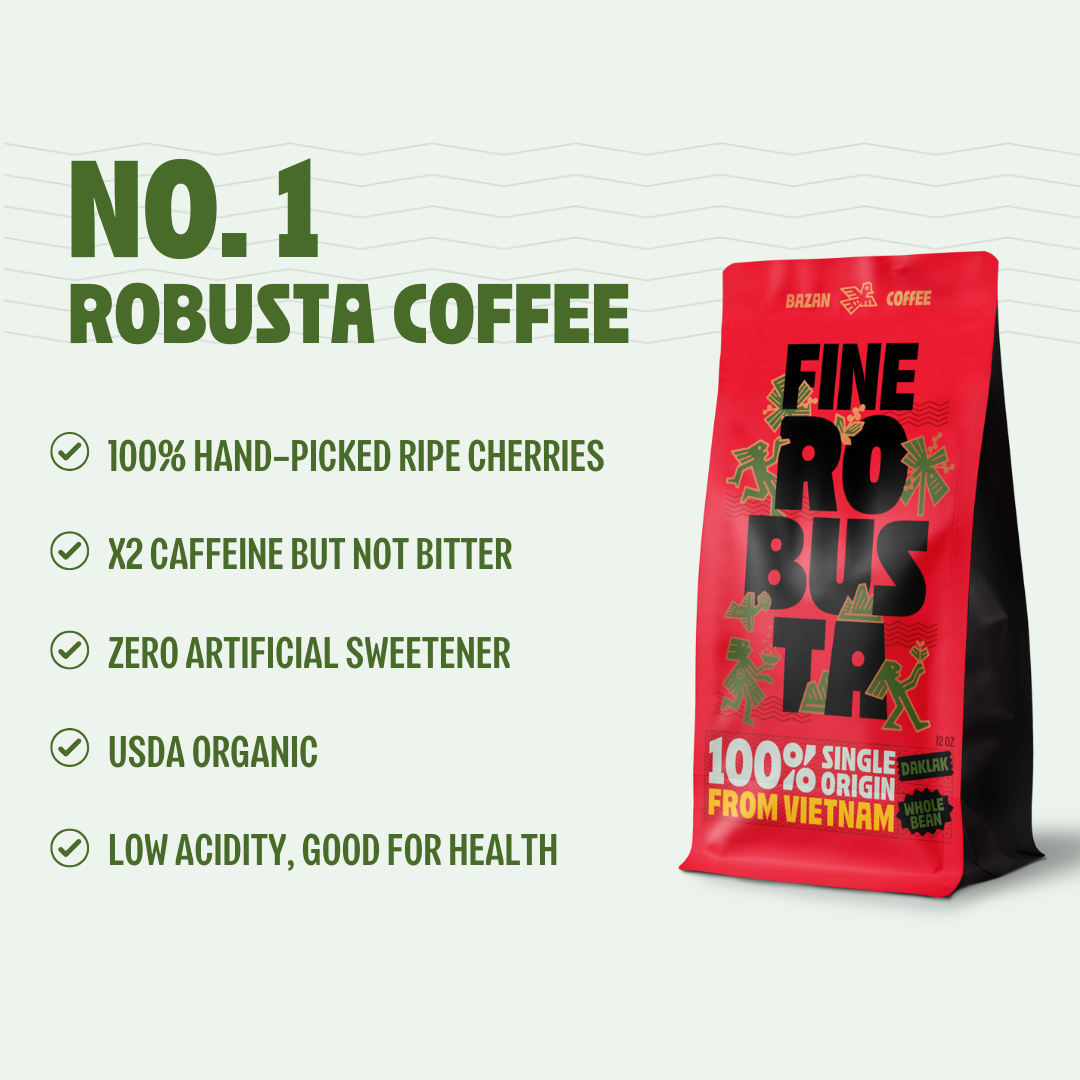 Fine Robusta Viet Nam, Whole bean, Durian, Honey & Caramel Flavor