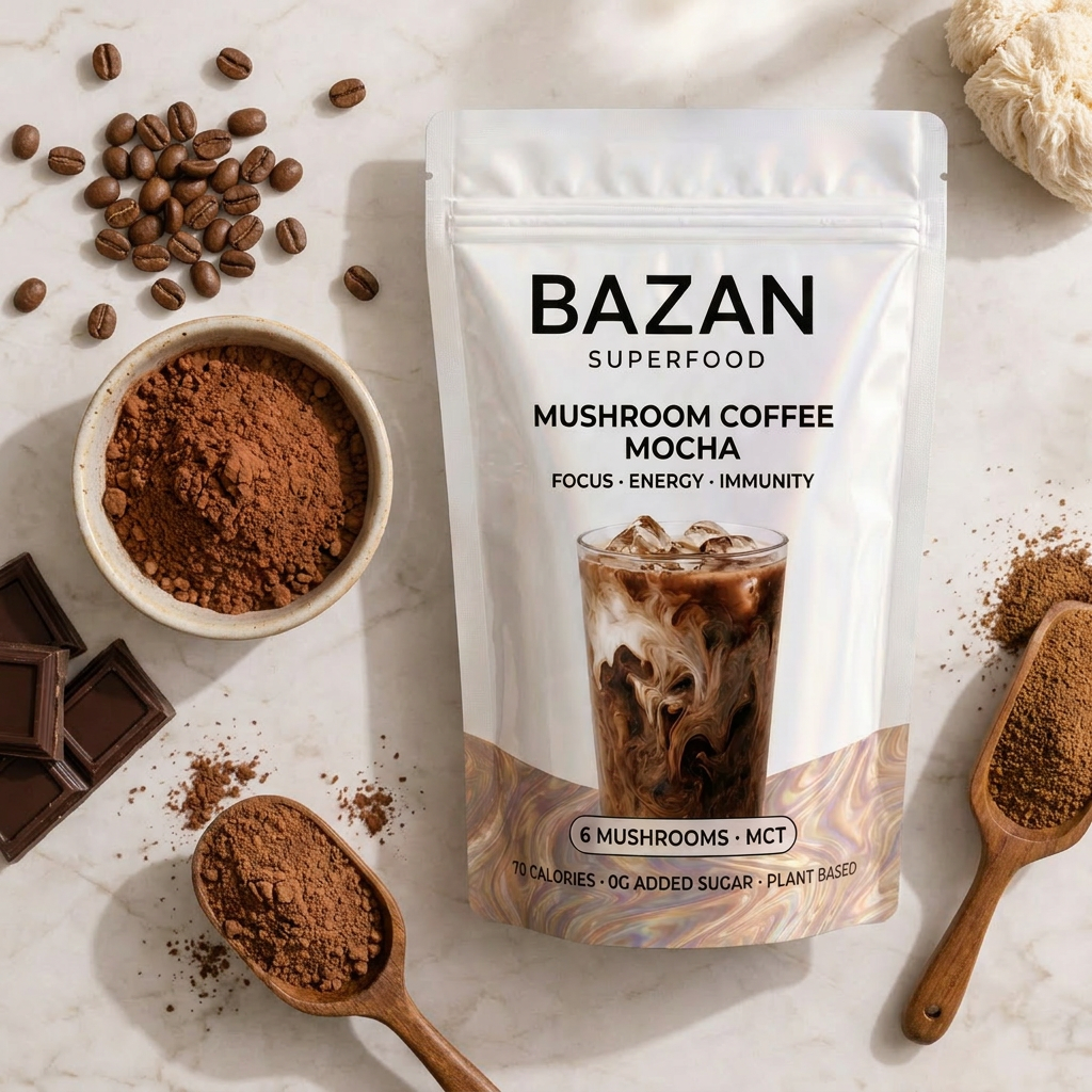 Bazan Mocha flat lay with ingredients