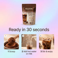 Ready in 30 seconds — scoop, add water or milk, stir